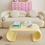 Дизайнерский журнальный стол жёлтый округлой формы Bonyn варинант исполнения - 2 | Loft Concept в Санкт-петербурге