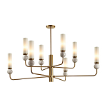 Люстра на штанге с 8-ю цилиндрическими матовыми плафонами и шарами из камня Orb Essence варинант исполнения - 1 | Loft Concept в Санкт-петербурге