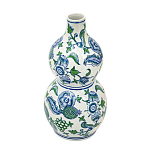 Ваза фигурная с сине-зелеными узорами распустившихся цветов Blossoming Spring варинант исполнения - 2 | Loft Concept в Санкт-петербурге