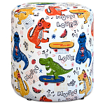 Пуф детский круглый с принтом Dinosaurs CHILDHOOD варинант исполнения - 1 | Loft Concept в Санкт-петербурге