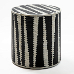 Приставной круглый столик с инкрустацией Black and White Geometry Stool варинант исполнения - 1 | Loft Concept в Санкт-петербурге