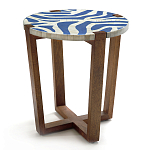 Приставной столик с инкрустацией Azure Reef Side Table - Bone Inlay варинант исполнения - 2 | Loft Concept в Санкт-петербурге