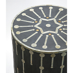 Приставной круглый столик с инкрустацией Mandika Bone Inlay Gray варинант исполнения - 1 | Loft Concept в Санкт-петербурге