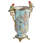 Ваза с двумя птичками из фарфора с бронзовыми элементами Garden of Eden варинант исполнения - 2 | Loft Concept в Санкт-петербурге