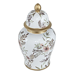 Ваза с нежным цветочным узором в пастельных тонах и крышкой с золотым акцентом Chinoiserie Ceramics варинант исполнения - 1 | Loft Concept в Санкт-петербурге