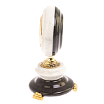 Часы настольные бронзовые из натуральных камней Мрамор и Змеевик Stone Clock варинант исполнения - 3 | Loft Concept в Санкт-петербурге