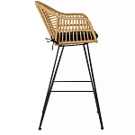 Стул барный с ротанговым плетением Half Bar Chair with Wicker с подлокотниками варинант исполнения - 3 | Loft Concept в Санкт-петербурге
