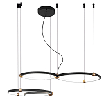 Люстра подвесная светодиодная с 4-мя кольцами черный металл Ring Horizontal варинант исполнения - 2 | Loft Concept в Санкт-петербурге