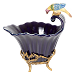 Чаша темно-синего цвета из фарфора с разноцветной птичкой Eden Garden porcelain and bronze варинант исполнения - 8 | Loft Concept в Санкт-петербурге