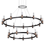 Люстра подвесная с двумя круглыми ярусами и цилиндрическими плафонами Arnaut Light варинант исполнения - 1 | Loft Concept в Санкт-петербурге