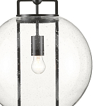 Подвесной светильник в форме шара из прозрачного стекла на линейном черном каркасе  Glass Ball with Seeds варинант исполнения - 1 | Loft Concept в Санкт-петербурге