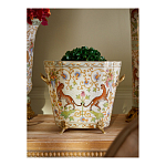 Кашпо с растительным и животным орнаментом на бронзовых ножках Turquoise Blooming Garden варинант исполнения - 4 | Loft Concept в Санкт-петербурге