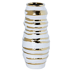 Ваза белая с рельефной поверхностью и золотыми полосами Vase Beehive варинант исполнения - 2 | Loft Concept в Санкт-петербурге