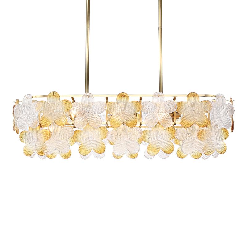 Люстра овальная с цветочными мотивами Light Floral Glow Прозрачный Янтарный Золотой в Санкт-петербурге | Loft Concept 