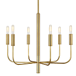 Люстра с 6-ю лампами на тонких изогнутых рожках в современном стиле Feiss варинант исполнения - 1 | Loft Concept в Санкт-петербурге