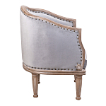 Кресло низкое с мягкой обивкой из велюра на 4-х деревянных ножках Emile Armchair grey варинант исполнения - 2 | Loft Concept в Санкт-петербурге