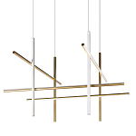 Люстра с 8-ю пересекающимися цилиндрическими плафонами на тонких тросах Trumpet tube варинант исполнения - 1 | Loft Concept в Санкт-петербурге