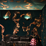 Обои с вышивкой ручной работы Plume Original colourway on velvet варинант исполнения - 2 | Loft Concept в Санкт-петербурге