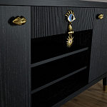 Комод-буфет Elsa Dreams Black с открытыми полками   варинант исполнения - 4 | Loft Concept в Санкт-петербурге