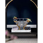 Чаша из прозрачного стекла на бронзовых ножках с фигурками попугаев Eden Garden варинант исполнения - 2 | Loft Concept в Санкт-петербурге