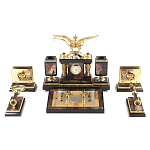 Настольный письменный набор из яшмы и долерита с декором Двуглавый орел Manager Organizer варинант исполнения - 1 | Loft Concept в Санкт-петербурге