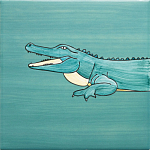 Плитка с узором Крокодил байдарочник варинант исполнения - 3 | Loft Concept в Санкт-петербурге