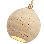 Подвесной светильник с шарообразным плафоном из травертина Shaw Marble Lighting варинант исполнения - 3 | Loft Concept в Санкт-петербурге