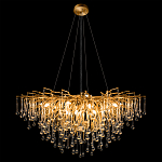 Люстра подвесная с прозрачными стеклянными подвесками в форме капель Диаметр 100 см Droplet Chandelier варинант исполнения - 3 | Loft Concept в Санкт-петербурге