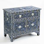Комод инкрустация костью ORIENTAL Indian синий орнамент варинант исполнения - 3 | Loft Concept в Санкт-петербурге