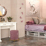 Банкетка круглая пыльно-розовый велюр на 4-х металлических ножках золотого цвета SANJAY варинант исполнения - 5 | Loft Concept в Санкт-петербурге