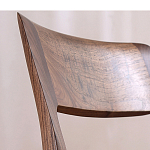 Стул деревянный с мягким сиденьем из черной натуральной кожи Moon Walnut Furniture варинант исполнения - 6 | Loft Concept в Санкт-петербурге