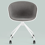 Офисное кресло из пластика с мягким сиденьем Eggshell Grey варинант исполнения - 3 | Loft Concept в Санкт-петербурге