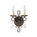 Бра с 2-мя лампами в виде свеч с подвесками и состаренным эффектом Feiss варинант исполнения - 1 | Loft Concept в Санкт-петербурге