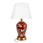 Настольная лампа бордовая с изображением птиц Slip Away варинант исполнения - 1 | Loft Concept в Санкт-петербурге