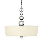 Люстра подвесная с белым тканевым цилиндрическим абажуром и декоративными шарами Hinkley варинант исполнения - 1 | Loft Concept в Санкт-петербурге