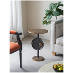 Столик приставной с абстрактным основанием и акцентом в виде золотистого диска Heavenly Space варинант исполнения - 9 | Loft Concept в Санкт-петербурге