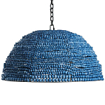 Люстра с плафоном в виде купола синяя Wooden Beads Chandelier Blue варинант исполнения - 1 | Loft Concept в Санкт-петербурге