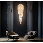 Люстра многоярусная каскадная с хрустальными подвесками Roul Crystal Light варинант исполнения - 8 | Loft Concept в Санкт-петербурге