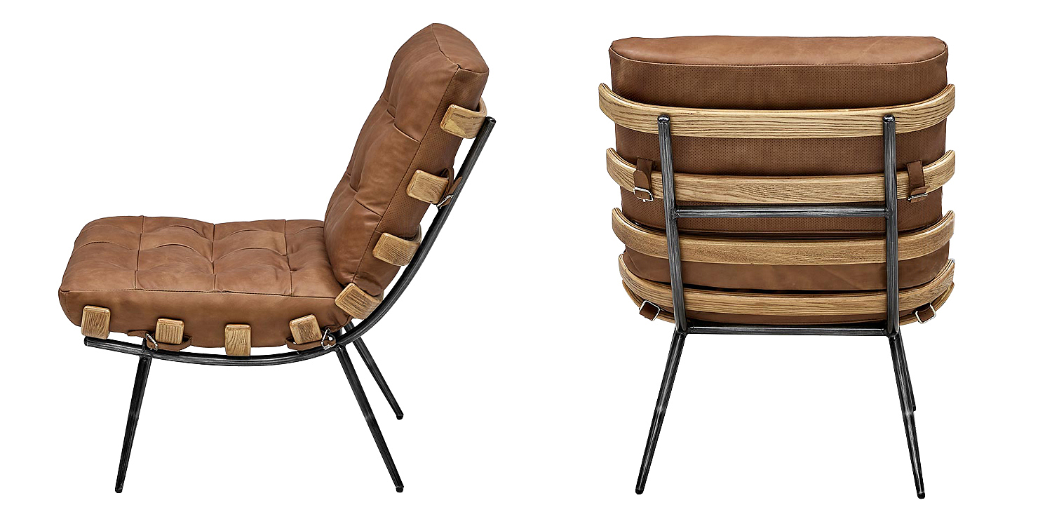 Кресло Philbert Chair brown leather Кресло Philbert Chair brown leather - Loft-Concept в Санкт-петербурге