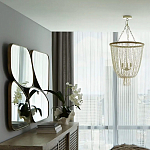 Зеркало в ассиметричной раме золотистого цвета Chaotic варинант исполнения - 4 | Loft Concept в Санкт-петербурге