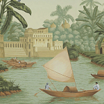 Обои ручная роспись River Scenes of Bengal Verdoyant варинант исполнения - 3 | Loft Concept в Санкт-петербурге