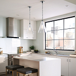 Подвесной светильник с прозрачным рельефным стеклянным плафоном в форме конуса Feiss варинант исполнения - 9 | Loft Concept в Санкт-петербурге