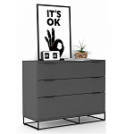 Комод цвета графит с 3-мя ящиками Strict Lines  варинант исполнения - 2 | Loft Concept в Санкт-петербурге