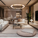 Люстра в форме кольца с золотым декором Warm Heavenly Light варинант исполнения - 7 | Loft Concept в Санкт-петербурге