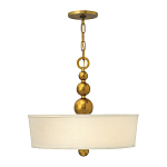 Люстра подвесная с белым тканевым цилиндрическим абажуром и декоративными шарами Hinkley варинант исполнения - 8 | Loft Concept в Санкт-петербурге