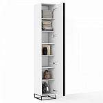 Шкаф-пенал белый с зеркальной дверцей Strict Lines варинант исполнения - 3 | Loft Concept в Санкт-петербурге