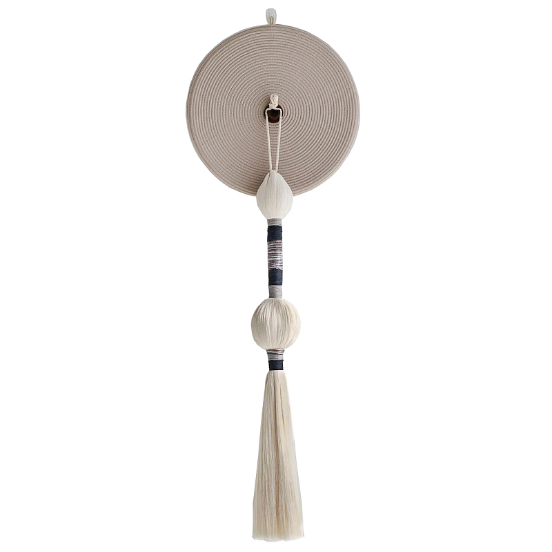 Аксессуар на стену диск из нитей Wall Decor White Thread Disc  Молочный в Санкт-петербурге | Loft Concept 