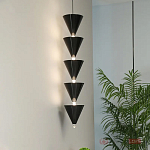 Подвесной светильник светодиодный в виде ряда черных металлических конусов  Herringbone варинант исполнения - 3 | Loft Concept в Санкт-петербурге