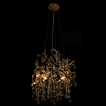 Подвесная люстра в виде ветвей деревьев золотого цвета с прозрачными подвесками-каплями 8 и 14 ламп Droplet Chandelier варинант исполнения - 5 | Loft Concept в Санкт-петербурге