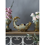 Чаша голубого цвета с оранментом и и бронзовыми фигурами леопардов Eden Garden варинант исполнения - 5 | Loft Concept в Санкт-петербурге